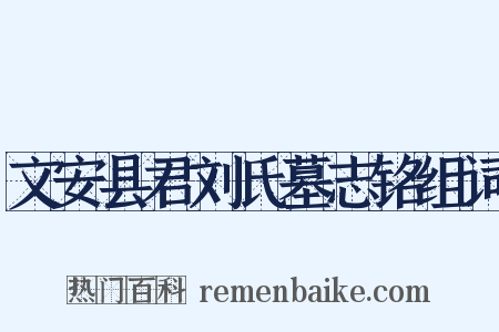 文安县君刘氏墓志铭组词是什么意思的图片